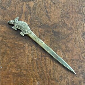 Vintage Brass Armadillo Letter Opener
